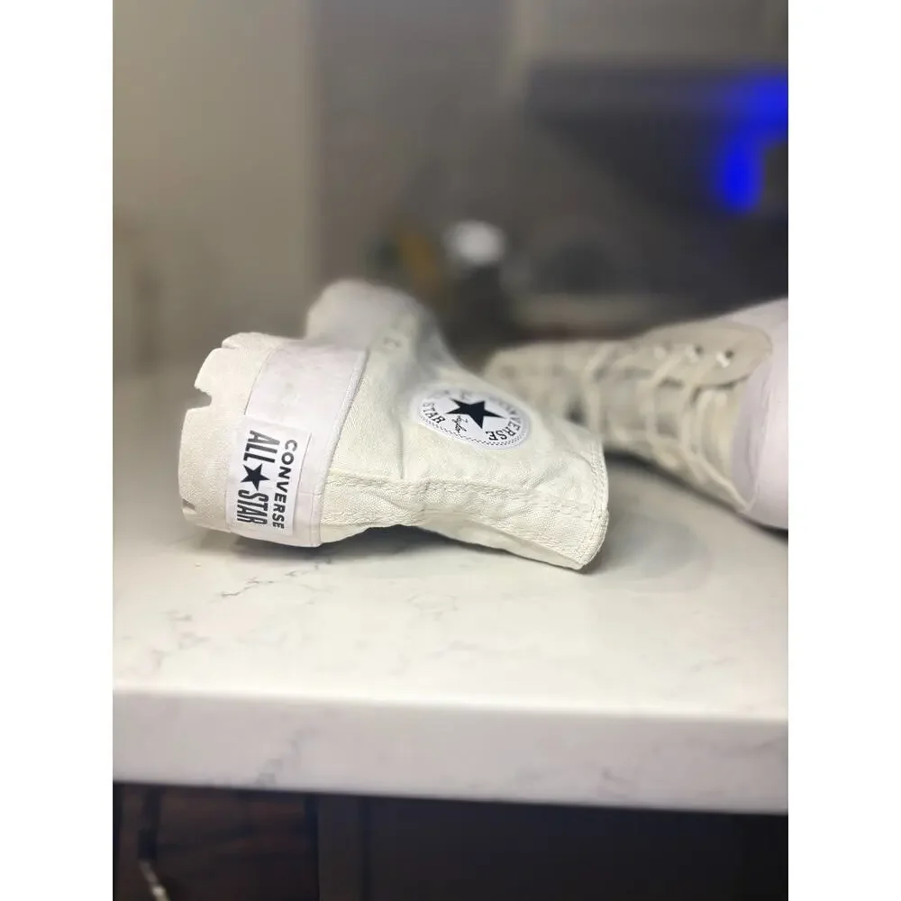 Converse Chuck Taylor All Star Lugged High Top Sneakers White Canvas Platform 8